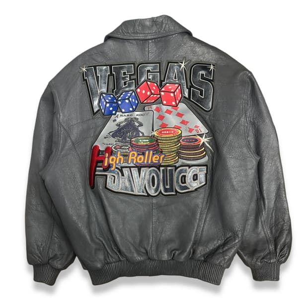 90s DAVOUCCI 레더 봄버 자켓 XXL