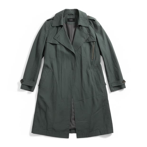 TIME 타임 트렌치 코트 카키색 M