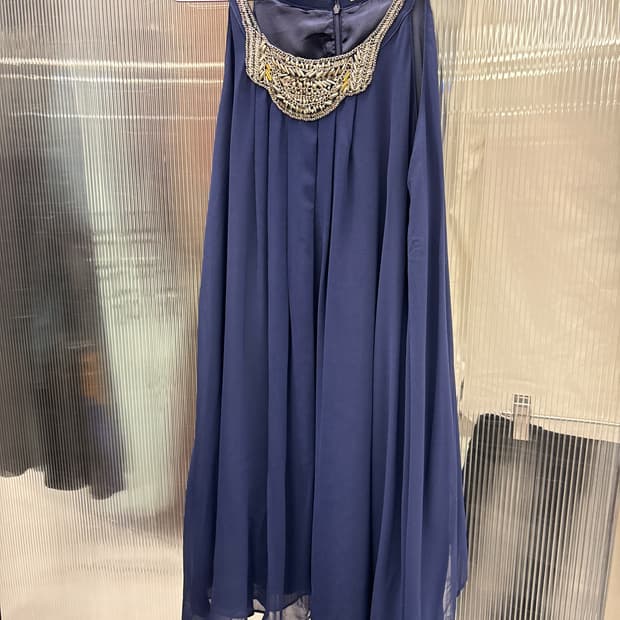 빈티지 넥큐빅 미디원피스