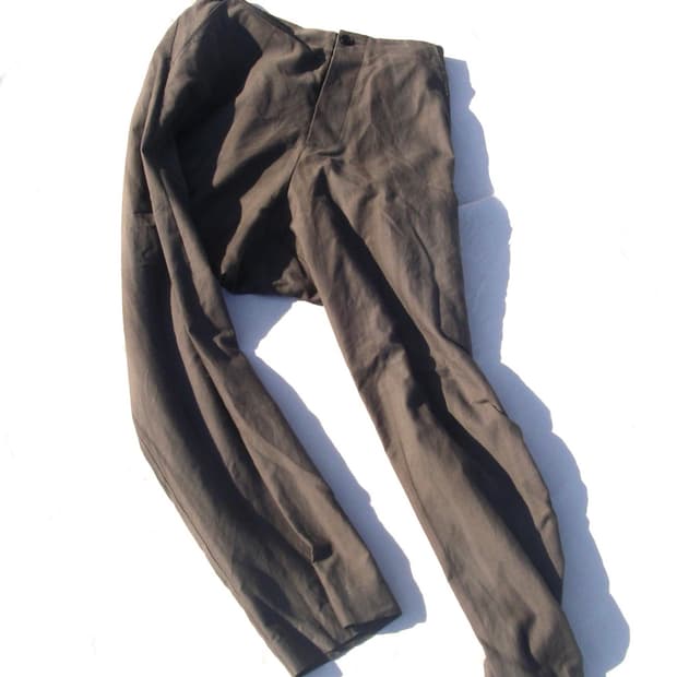 Pomegranate-dyed Drop-crotch Trousers