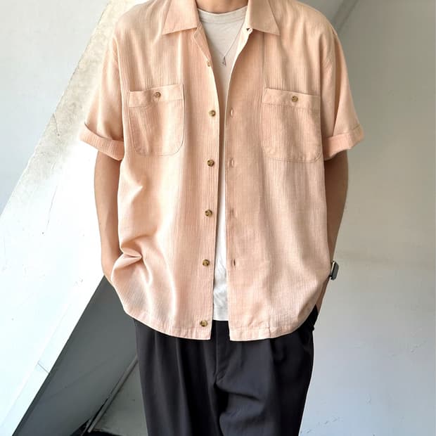 Design jacquard fabric H/S shirt