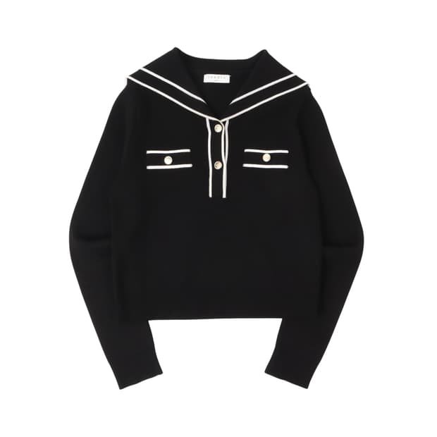 산드로 21FW 카라 실버버튼 니트
