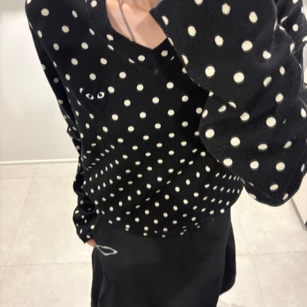 꼼데가르송 블랙 도트 니트 + 🎀 랜덤의류 🎀