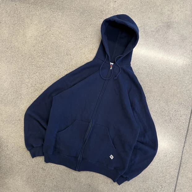 러셀 애슬레틱 스웻 후드집업 네이비