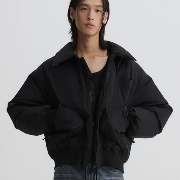 [L] 디앤써 (dnsr) 플라이트 크롭 패딩 점퍼 블랙