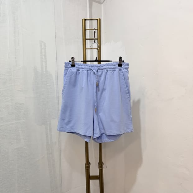 르샵 블루 밴딩반바지 트레이닝팬츠 4948