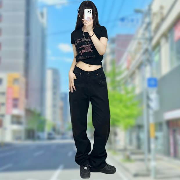 에드윈 503 와이드 블랙진