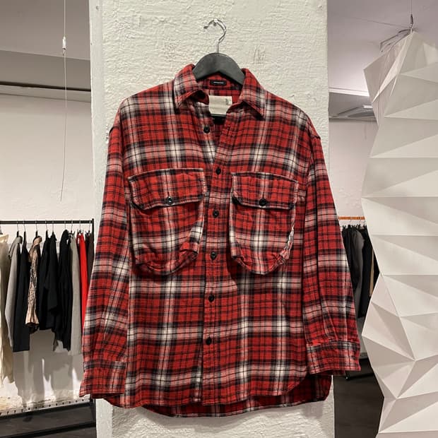 알썰틴 R13 20aw 입체 포켓 체크셔츠