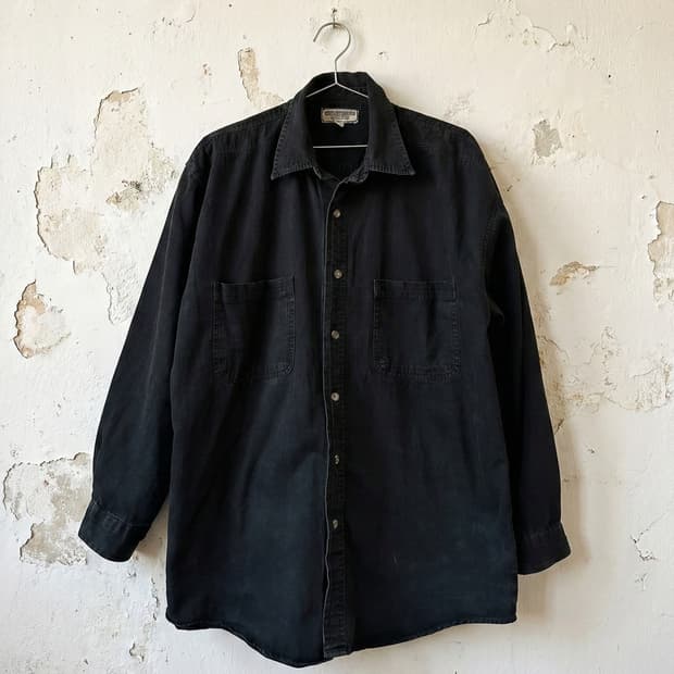  빈티지 블랙 데님 셔츠