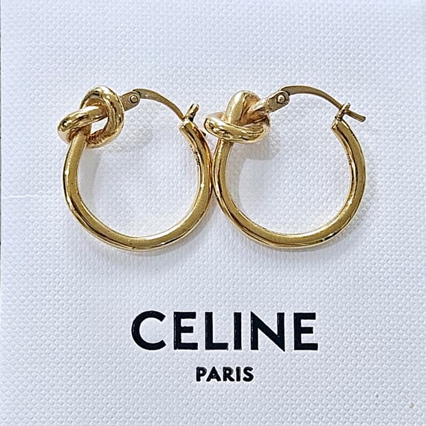 셀린느 노트 스몰 후프 귀걸이 [정품/골드]