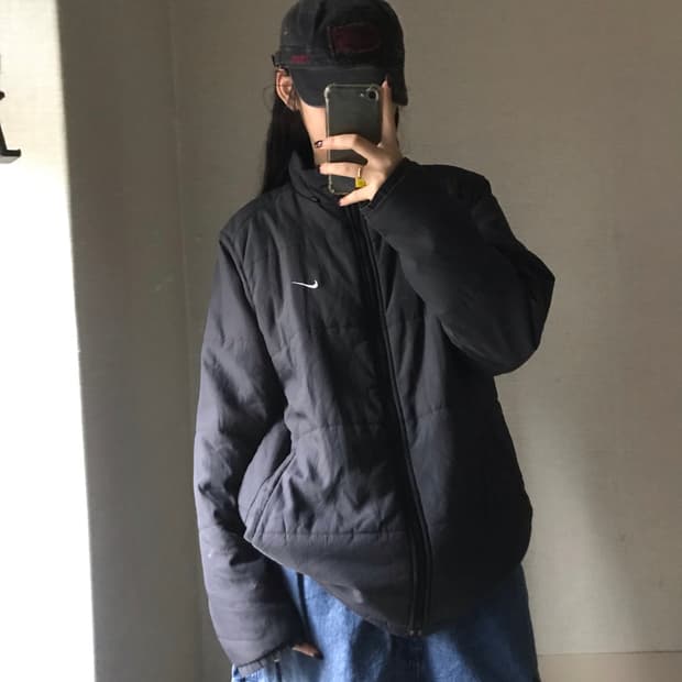 나이키 블랙 경량패딩
