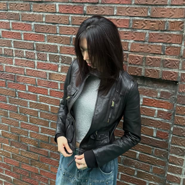 여성 빈티지 가죽자켓
