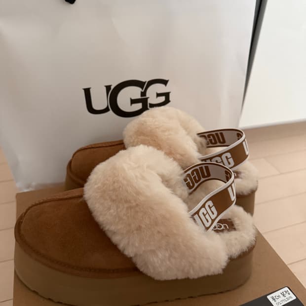 미국UGG 펀케트 플랫폼 밴딩슬리퍼
