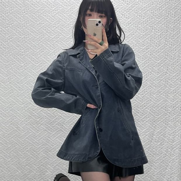 빔스 빈티지 모던시크 캐주얼 드레스핏 데님자켓 M C11741