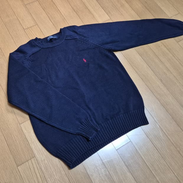 폴로 코튼 네이비 니트
