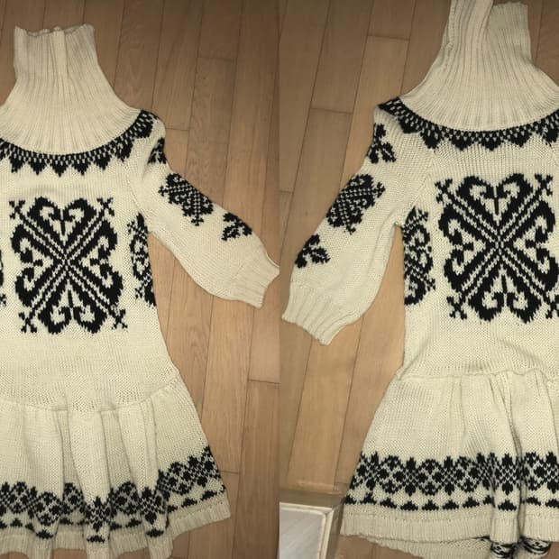 인스타 빈티지로 구매한 노르딕 무늬 니트 원피스