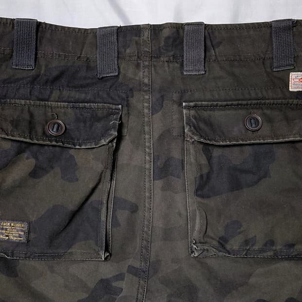 [M] 백넘버(Back Number) 빈티지 헤링본 카모 카고 팬츠