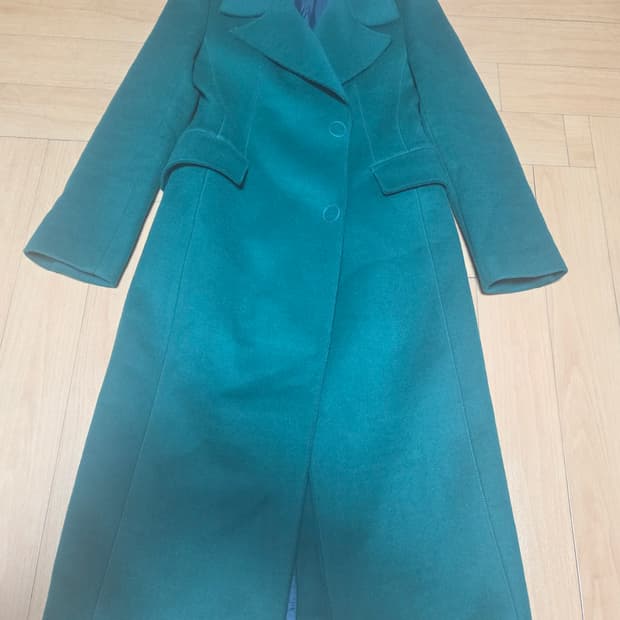 오브제 아카이브 그린 롱 코트 55