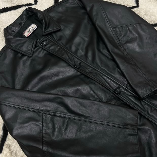 [L]Zenith 빈티지 천연양가줏 사파리 자켓/블랙