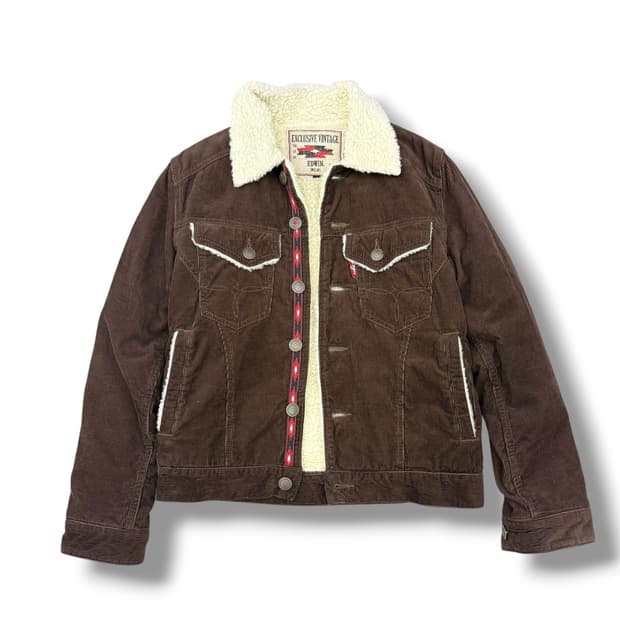 에드윈 셰르파 코듀로이 브라운 자켓
