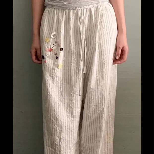 샵페어리 button pop lounge pants (stripe)