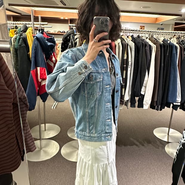 L)EDWIN 빈티지 오렌지탭 데님 자켓