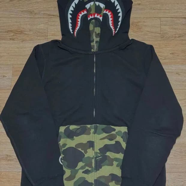 베이프 더블샤크 후드 집업 XL투헤드