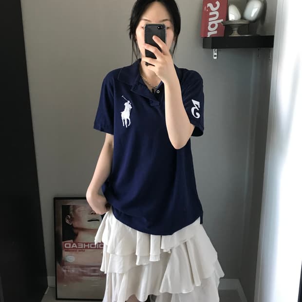 폴로 랄프로렌 빅포니 로고 네이비 카라티