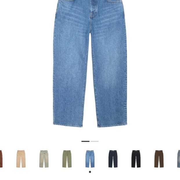 스투시 데님 빅 올 진 미디움 블루 36