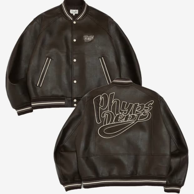 피지컬 디파트먼트 LEATHER VARSITY JACKET