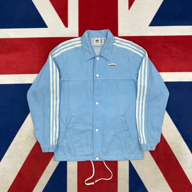 아디다스 데님 코치자켓 S 실측 M 