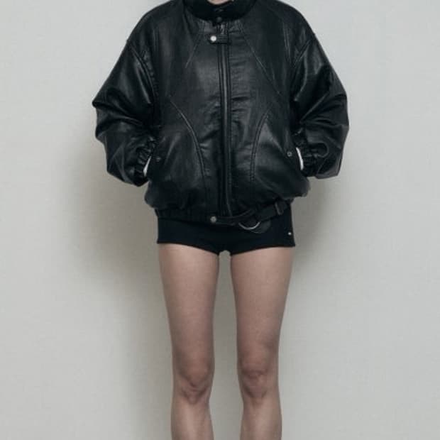 보헤미안서울 하이넥 모토자켓 오버핏