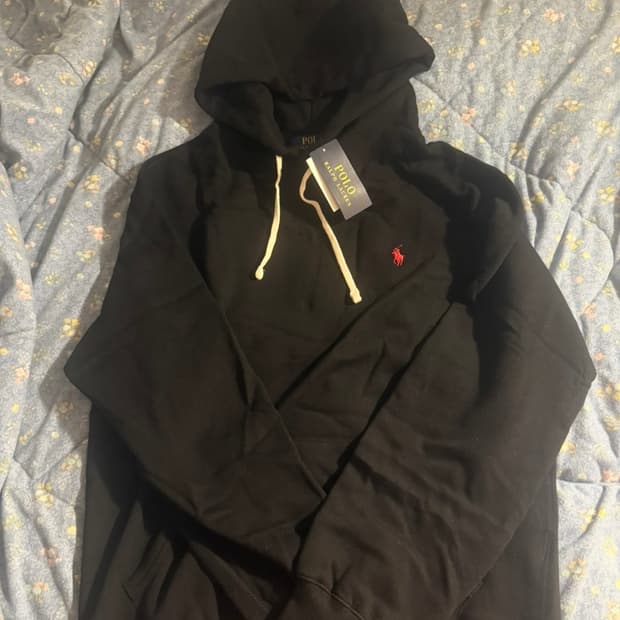 폴로 블랙 후드티(기모)