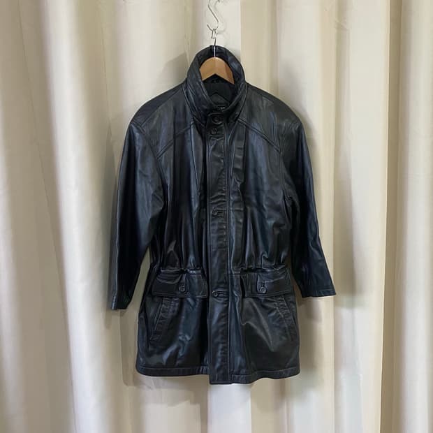 vtg leather parka