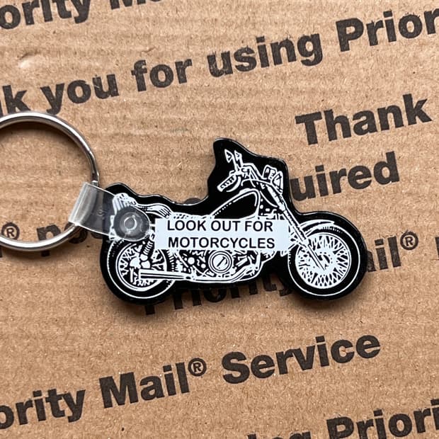 90s vtg Motorcycle Keyring