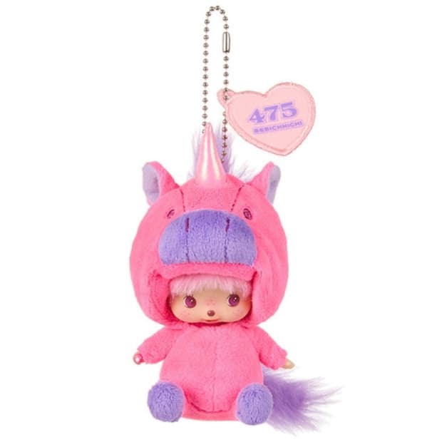 몬치치 x 시나코 베비치치 SS 빅 페이스 유니콘 키 체인 핑크