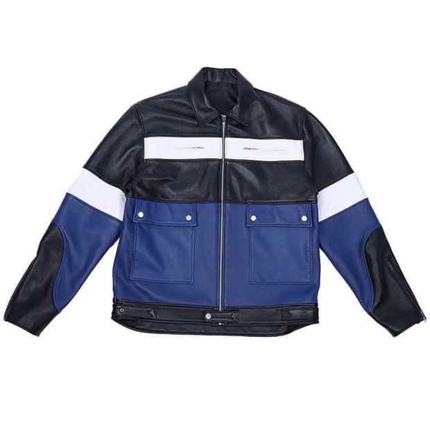 [L] TAEWOO 배색 가죽 자켓