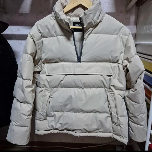 한정판 최상급 스파오 95 머슬핏 아노락 오리털 빵빵 패딩 넥집업
