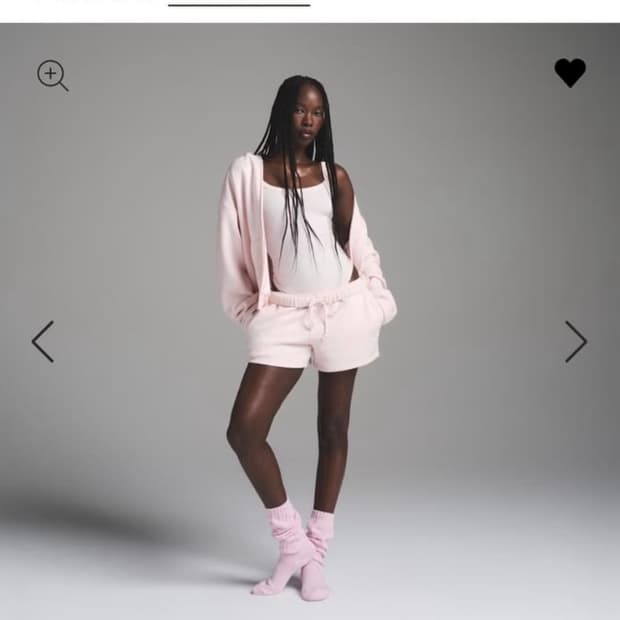 Skims 스킴스 코튼 플리스 베어리핑크 후드집업 L