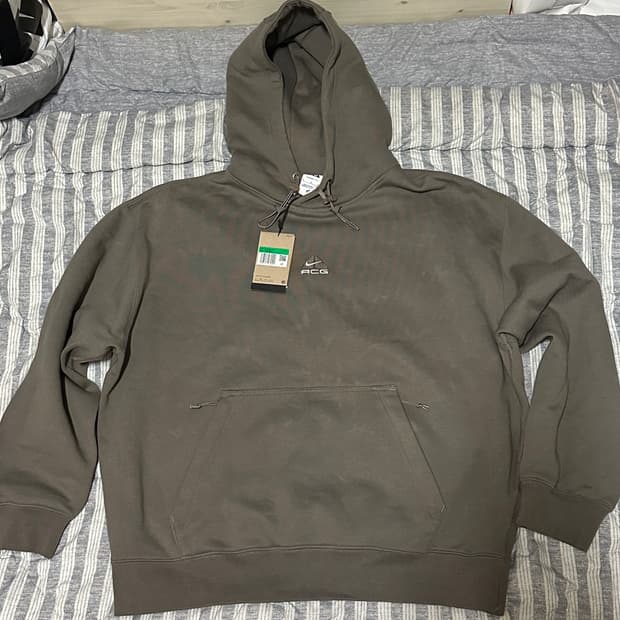 [XL] 나이키 ACG 써마핏 풀오버 플리스 후드 올리브 그레이 아시아