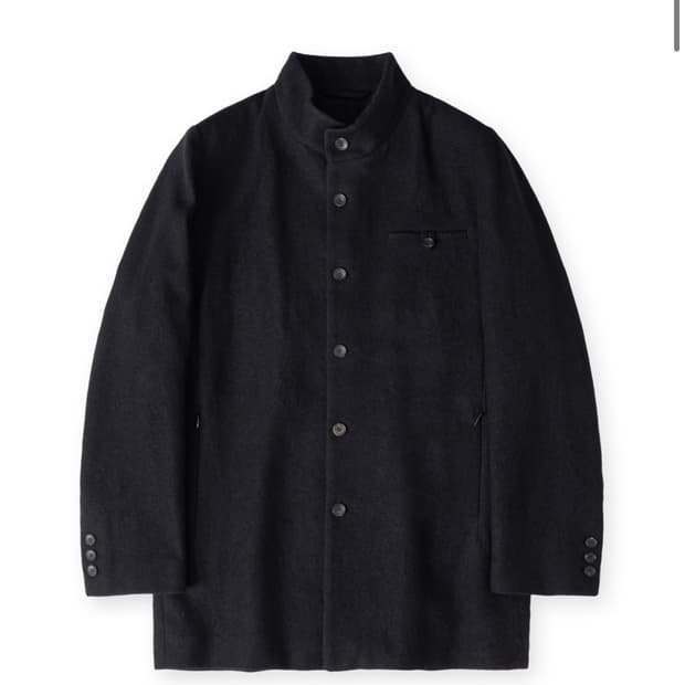 해칭룸 Stand Collar Coat Black