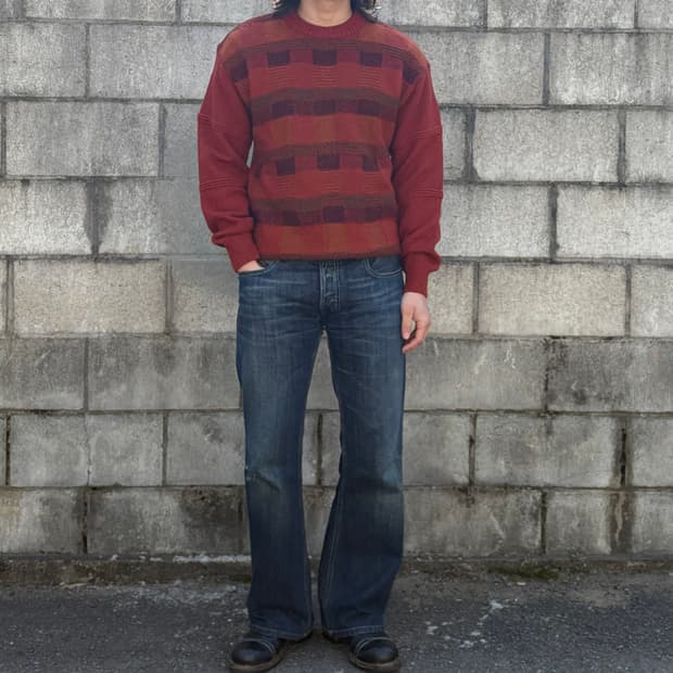 비에스테니 VIESTENI 패턴 니트 풀오버