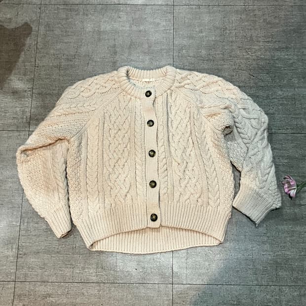 일본빈티지 Gu 하구미모리걸 아메카지 아방핏 라운드넥가디건