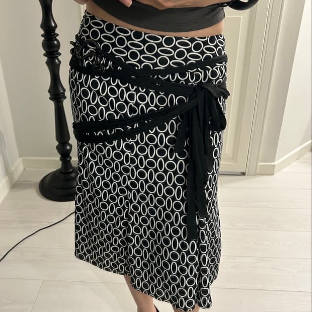 Oval Pattern Midi Skirt / 빈티지 미디 스커트