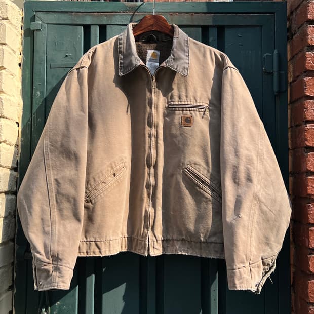 [XL]칼하트 USA J97 디트로이트 빈티지 워싱 브라운 워크 자켓