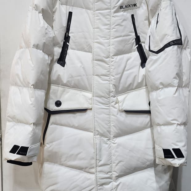 블랙야크 벤치다운 자켓 롱 흰색95 새제품
