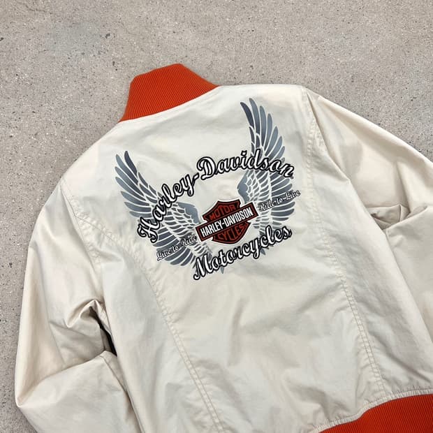 할리데이비슨 빅로고 배색 나일론 자켓