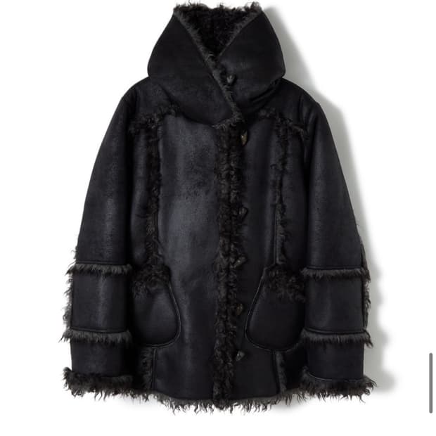 퍼버즈 테디 후드 무스탕