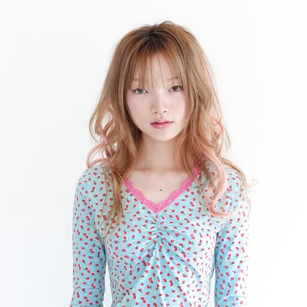 샵페어리 스트로베리 레이스 티 little strawberry lac
