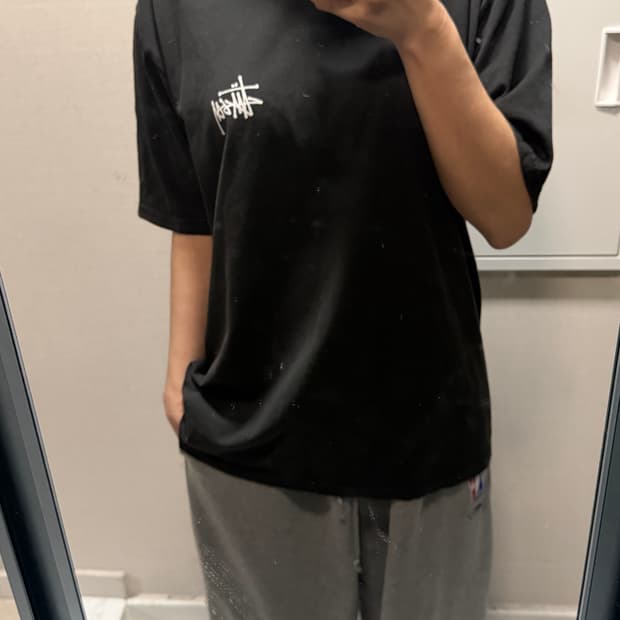 스투시 블랙 반팔티 L
